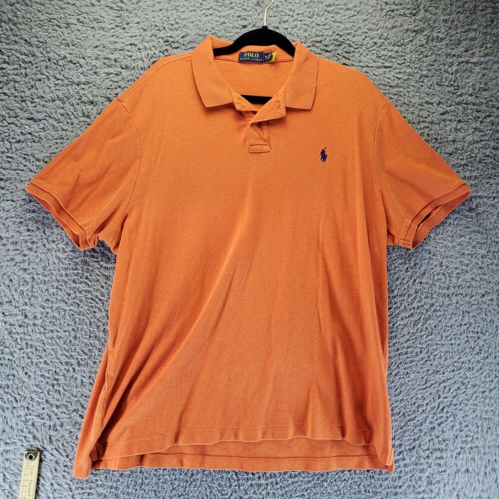 Polo Ralph Lauren Shirt Mens XXL Orange Classic Fit Polo Short Sleeve